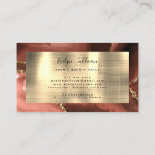 Burnt Sienna Brown Gold Fown Agate Business Card Visitenkarte (Rückseite)