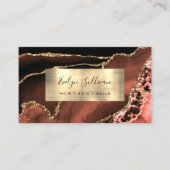 Burnt Sienna Brown Gold Fown Agate Business Card Visitenkarte (Vorderseite)
