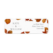 Burnt Sienna Eucalyptus Blätter Adressetikett (Vorne)