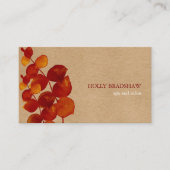 Burnt Sienna Eucalyptus Blätter Rustic Kraft Visitenkarte (Vorderseite)