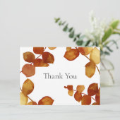 Burnt Sienna Eucalyptus Blätter Vielen Dank Dankeskarte (Stehend Vorderseite)