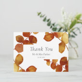 Burnt Sienna Eucalyptus Boho Vielen Dank Dankeskarte (Stehend Vorderseite)