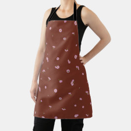 Burnt Sienna Japanese Light Pink Cosmos Floral Pat Schürze