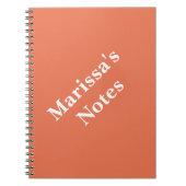 Burnt Sienna Personalizable Grundschule Notizblock (Vorderseite)