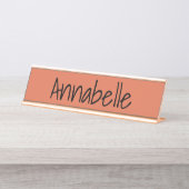 Burnt Sienna Schreibtischnamensplakette (Vorderseite )