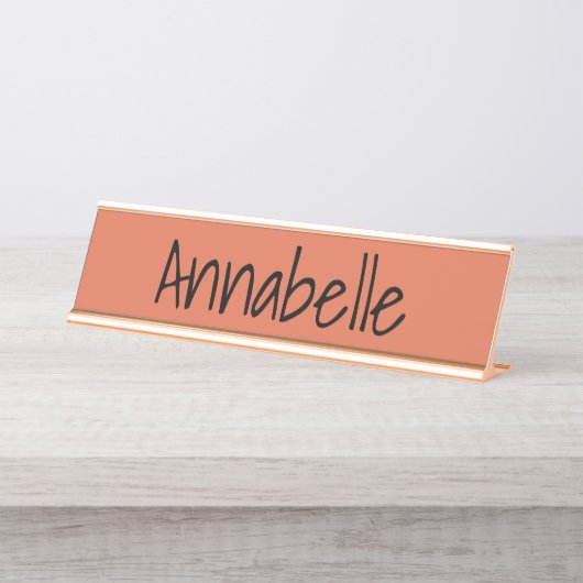 Burnt Sienna Schreibtischnamensplakette (Vorderseite )