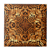 Burnt Sienna Terracotta Brown Ethnic Stamm Art Fliese (Vorderseite)