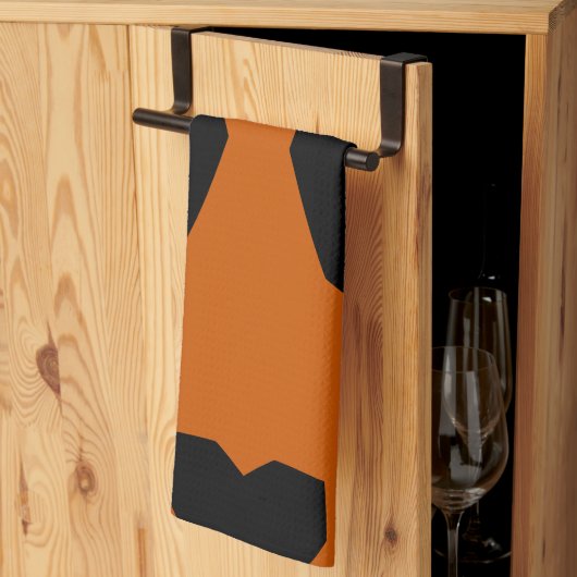 Burnt Sienna und Black Geometric Geschirrtuch (Drittel gefaltet)