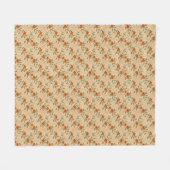 Burnt Sienna und Honey Gold Floral Fleecedecke (Vorderseite (Horizontal))