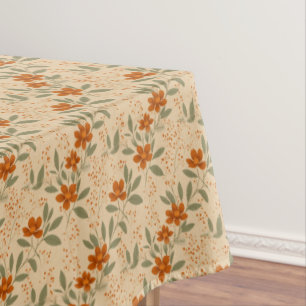 Burnt Sienna und Honey Gold Minimalistische Floral Tischdecke
