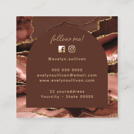 Burnt sienna Visitenkarte (Rückseite)