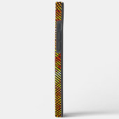 Burnt-Streifen und farbiges Schach Case-Mate iPhone Hülle (Rückseite / Links)