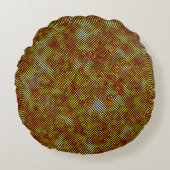 Burnt-Streifen und farbiges Schach Rundes Kissen (Vorderseite)