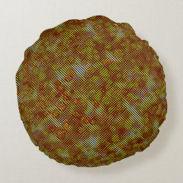 Burnt-Streifen und farbiges Schach Rundes Kissen
