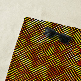 Burnt-Streifen und farbiges Schach Strandtuch