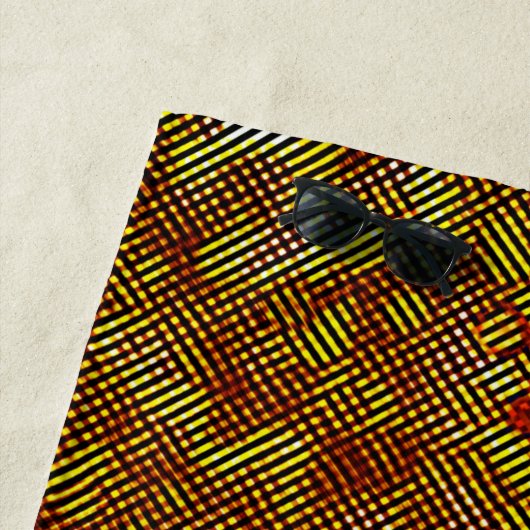 Burnt-Streifen und farbiges Schach Strandtuch (Beispiel)