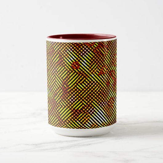 Burnt-Streifen und farbiges Schach Tasse (Zentrum)