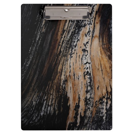 Burnt Tree Bark Texture Klemmbrett (Vorderseite)