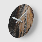 Burnt Tree Bark Texture Runde Wanduhr (Winkel)