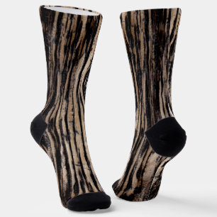 Burnt Tree Bark Texture Socken