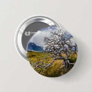 Burnt tree, Torres del Paine, Chile Button