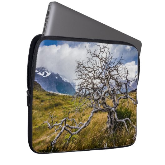 Burnt tree, Torres del Paine, Chile Laptopschutzhülle (Vorne Rechts)