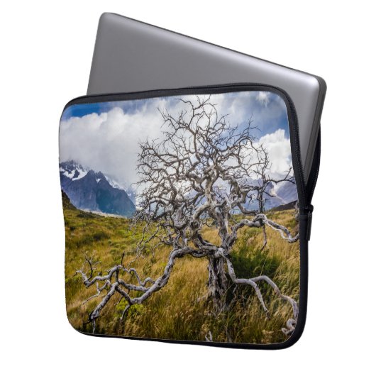 Burnt tree, Torres del Paine, Chile Laptopschutzhülle (Vorderseite Links)