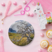 Burnt tree, Torres del Paine, Chile Pappteller (Party)