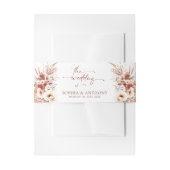 Burnt Umber Floral Boho Wedding Einladungsbanderole (Vorderseite Beispiel)