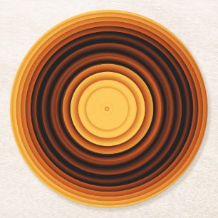 Burnt Umber Mahogany Holzring Stil Runder Pappuntersetzer