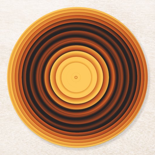 Burnt Umber Mahogany Holzring Stil Runder Pappuntersetzer (Vorderseite)