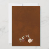 Burnt Umber Rust Orange Rose Hochzeit Einladung (Rückseite)