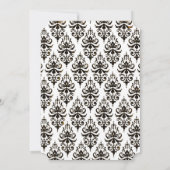 Burnt Vintag Damask 21. Geburtstag Party Einladung (Rückseite)