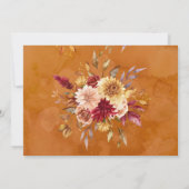 Burntt Orange Dahlia Blume Probe Abendessen Einladung (Rückseite)