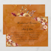 Burntt Orange Dahlia Blume Probe Abendessen Einladung (Vorne/Hinten)