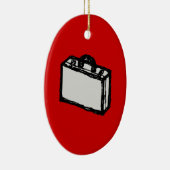 Büro-Aktenkoffer oder Reise-Koffer. Skizze. Rot Keramikornament (Rechts)