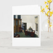 Büro am Abend - Edward Hopper Karte (Gelbe Blume)