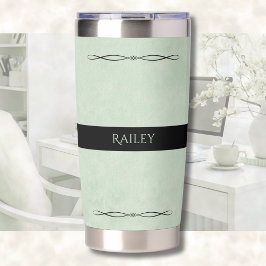 Büro Chic Salbei Grün Schreibtisch Accessoire Thermobecher