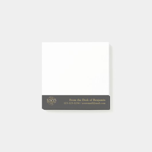 Büro Custom Modern Einfaches Logo Von Schreibtisch Post-it Klebezettel (Vorderseite)