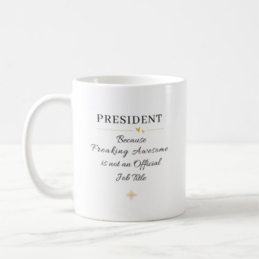 Büro des Präsidenten Zitat Kaffeetasse (Links)