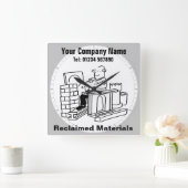 Büro für recycelte Materialien Quadratische Wanduhr (Zuhause)