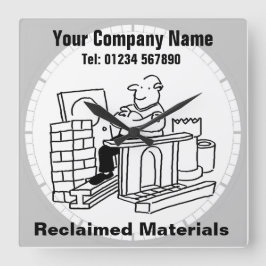 Büro für recycelte Materialien Quadratische Wanduhr