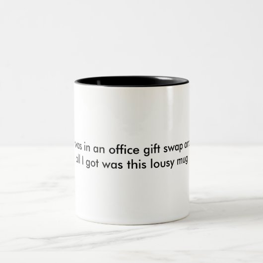 Büro-Geschenk-Tauschen-Tasse Zweifarbige Tasse (Mittel)