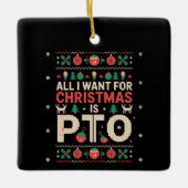 Büro-Hässliche-Weihnachts-PTO-Arbeitsfeier-Kollege Keramikornament (Vorderseite)