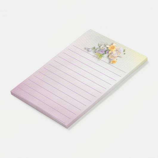 Büro - hübscher Frühling mit Blumen Post-it Klebezettel (angewinkelt)