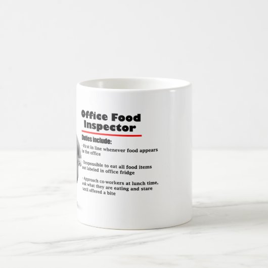 Büro Humor Food Inspector Kaffeepause Tasse (Mittel)