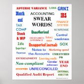 BÜRO HUMOR "KONTO SWEAR WORDS Finance" Poster (Vorne)