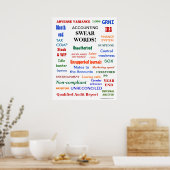 BÜRO HUMOR "KONTO SWEAR WORDS Finance" Poster (Küche)