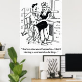 Büro Humor, Mann und Hübsche Frau Poster (Heimbüro)