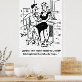 Büro Humor, Mann und Hübsche Frau Poster (Küche)